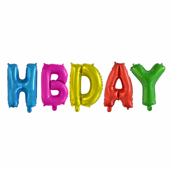 Ballons Lettre Set Hbday Coloured 41cm