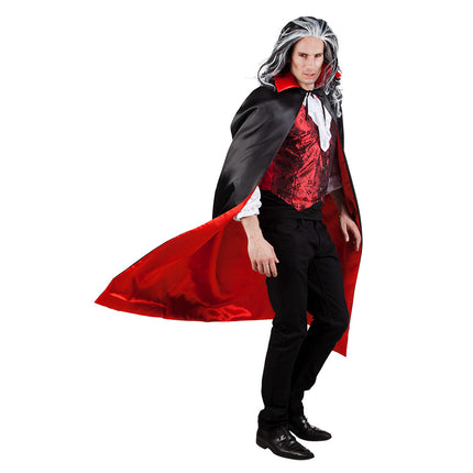 Cape d'Halloween Réversible Rouge Noir 1.5m