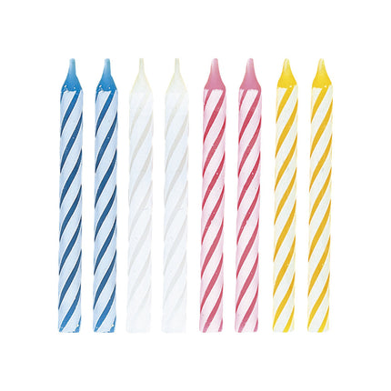 Bougies d'anniversaire colorées 14cm 24pcs