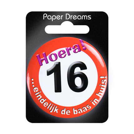 Bouton 16 ans Panneau de signalisation 5,5cm