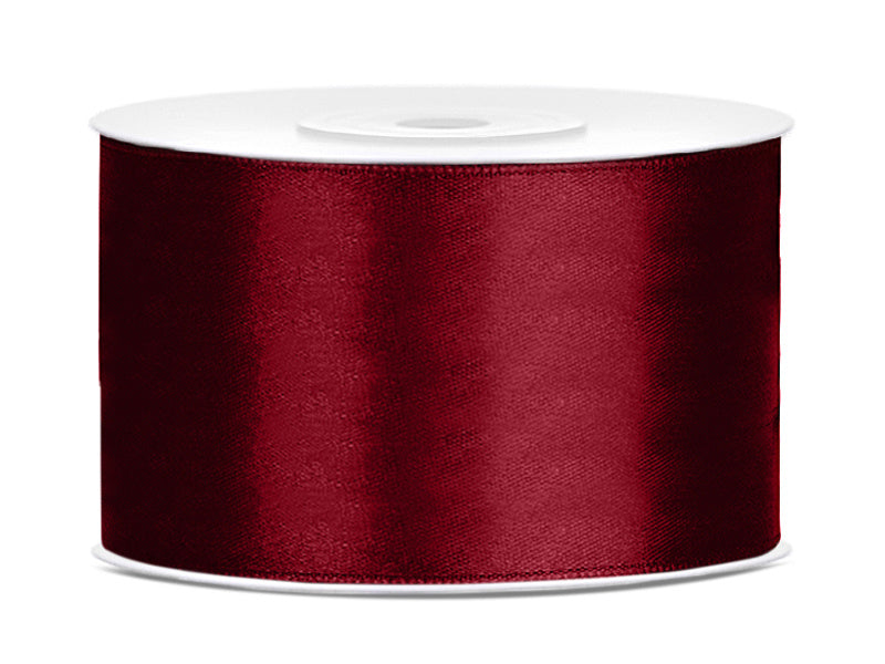 Ruban de satin rouge bordeaux 38 mm 25 m