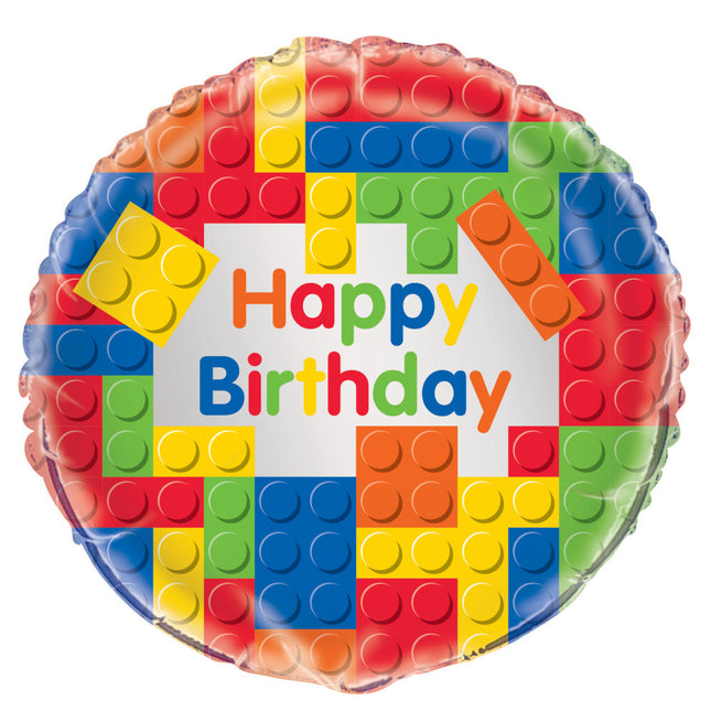 Ballon à l'hélium Lego Happy Birthday 45cm vide