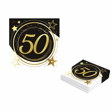 Serviettes 50 ans 33cm 12pcs