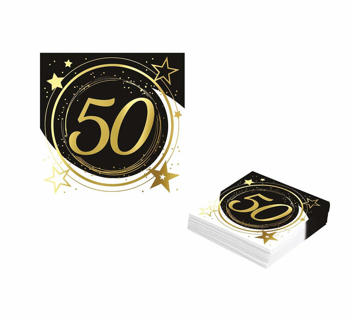 Serviettes 50 ans 33cm 12pcs