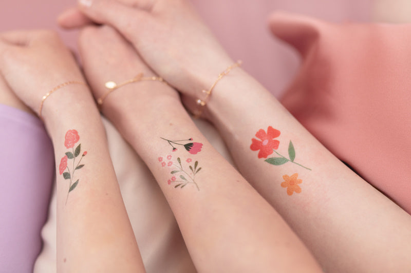 Tatouages Fleurs Mix 19pcs