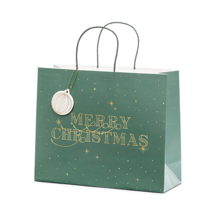 Sac cadeau Joyeux Noël Vert 32.5cm