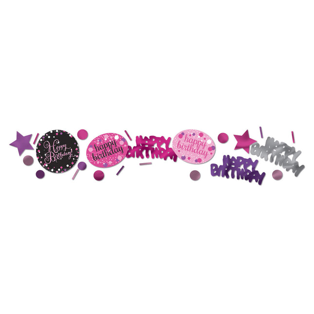 Confetti de table d'anniversaire Happy Birthday Pink 34gr