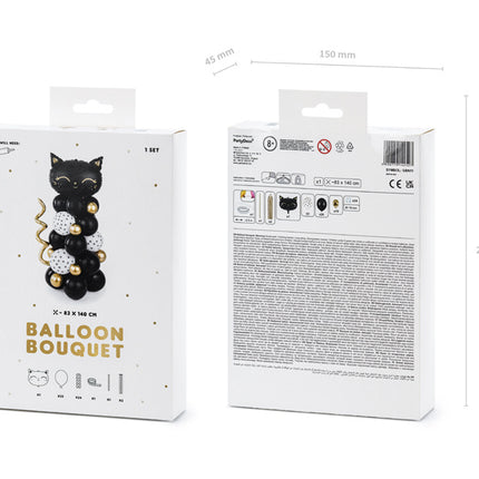 Ballon pilier chat noir 1.4m