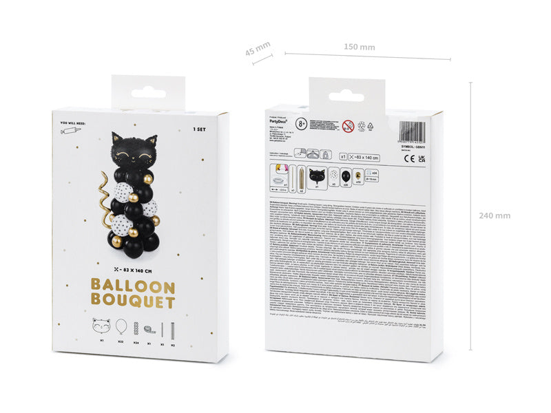 Ballon pilier chat noir 1.4m