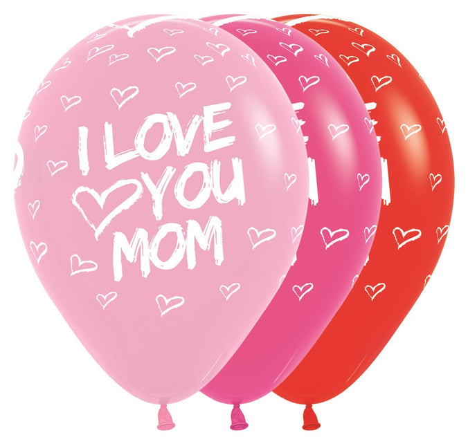 Ballons I Love You Mom Mix 30cm 25pcs