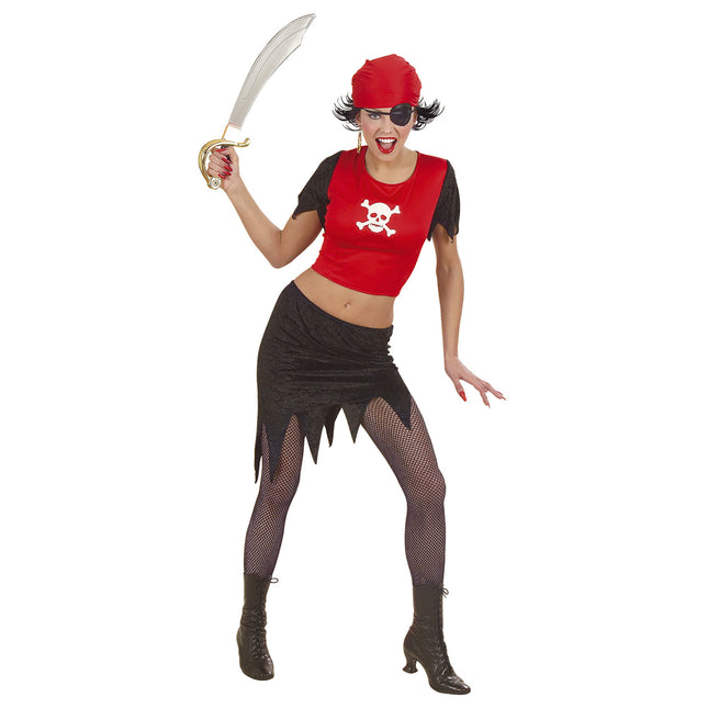 Costume de pirate Rouge Noir Dames