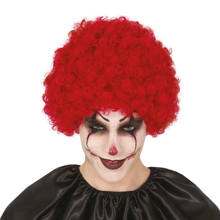 Halloween Perruque Afro Rouge