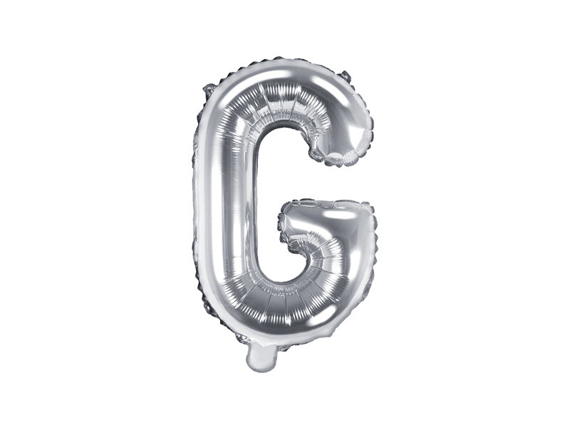 Ballon de baudruche Lettre G Argent Vide 35cm