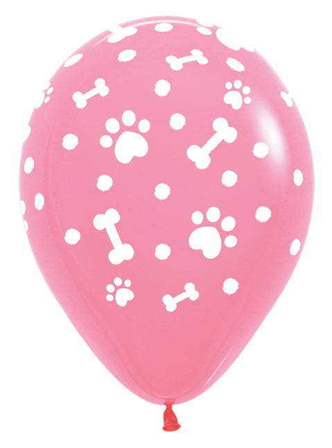 Ballons Paw Prints Girl Mix 30cm 25pcs