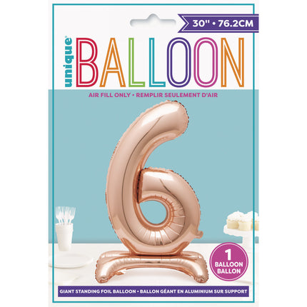 Ballon de baudruche Figure 6 Rose Gold Standard 76cm