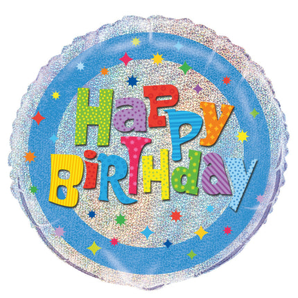 Ballon à l'hélium Happy Birthday Glitter 45cm vide