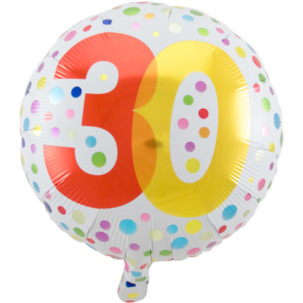 Ballon à l'hélium 30 ans Dots 45cm vide