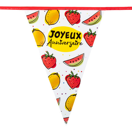 Guirlandes Joyeux Anniversaire Fruits 6m