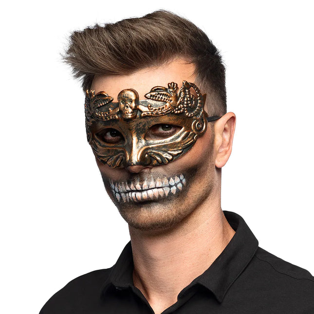 Masque pour les yeux d'Halloween Crâne brun