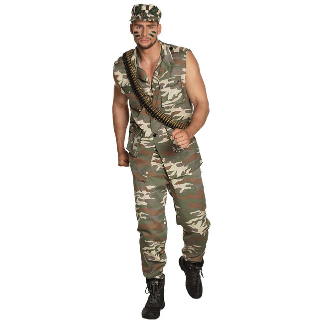 Costume militaire homme vert