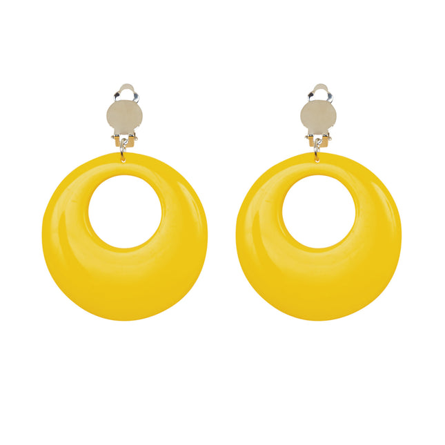 Boucles d'oreilles jaune fluo