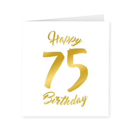 Carte 75 ans Or Blanc 15cm