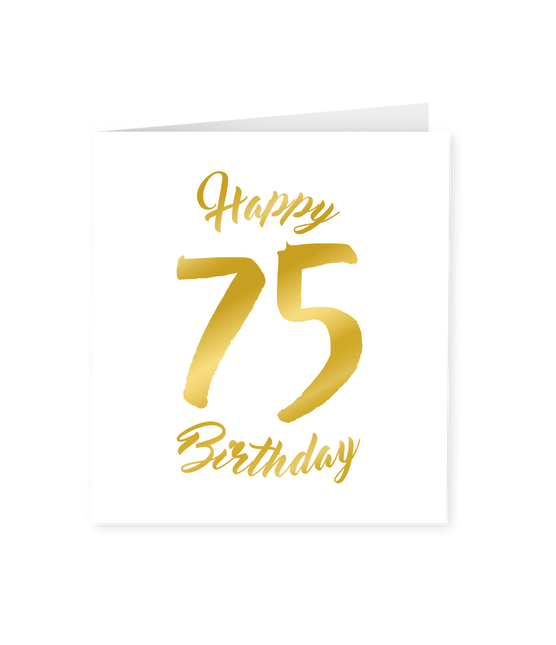 Carte 75 ans Or Blanc 15cm