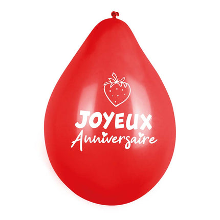 Ballons Fruit Joyeux Anniversaire Double face 25cm 6pcs