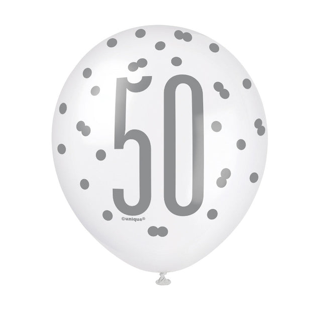 Ballons 50 Years Dots 30cm 6pcs