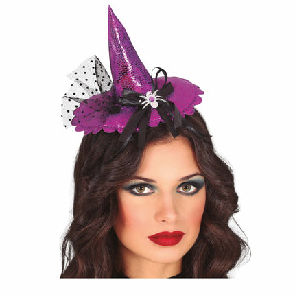 Bandeau de cheveux violet Chapeau de sorcière