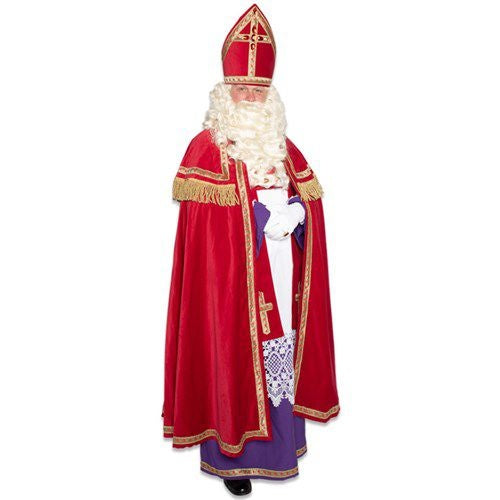 Costume de Sinterklaas Velours de coton avec mitre 5 pièces