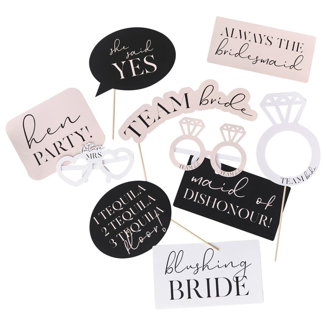 Eté d'amour Photobooth Props Team Bride 10pcs