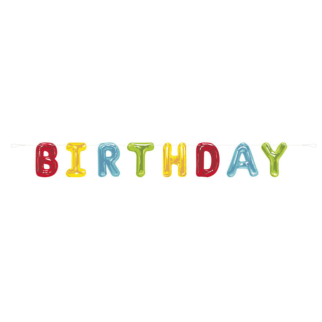 Lettre String Happy Birthday Balloons Paper 2.74m