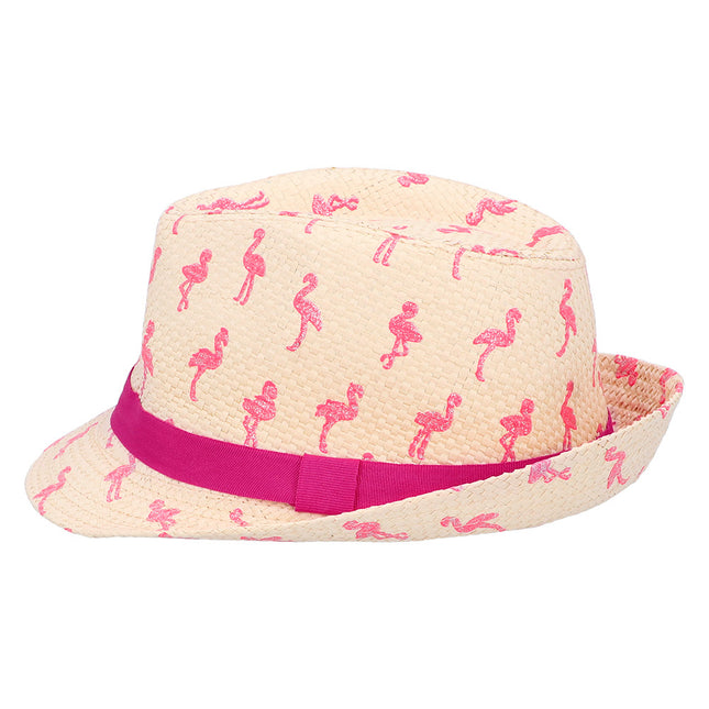 Chapeau flamant rose pailleté