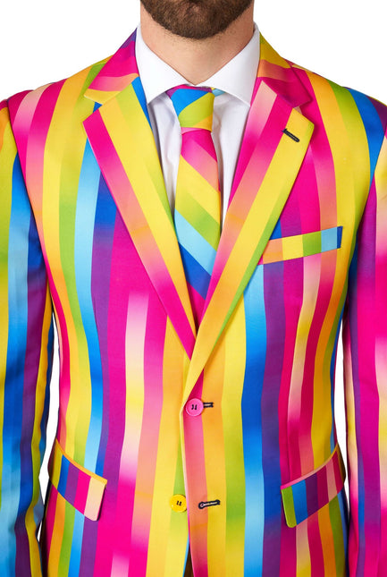 Costume à rayures arc-en-ciel Hommes OppoSuits