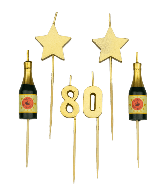 Bougies 80 ans Champagne 17.5cm