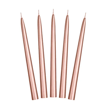 Bougies Rose Gold Metallic 24cm 10pcs