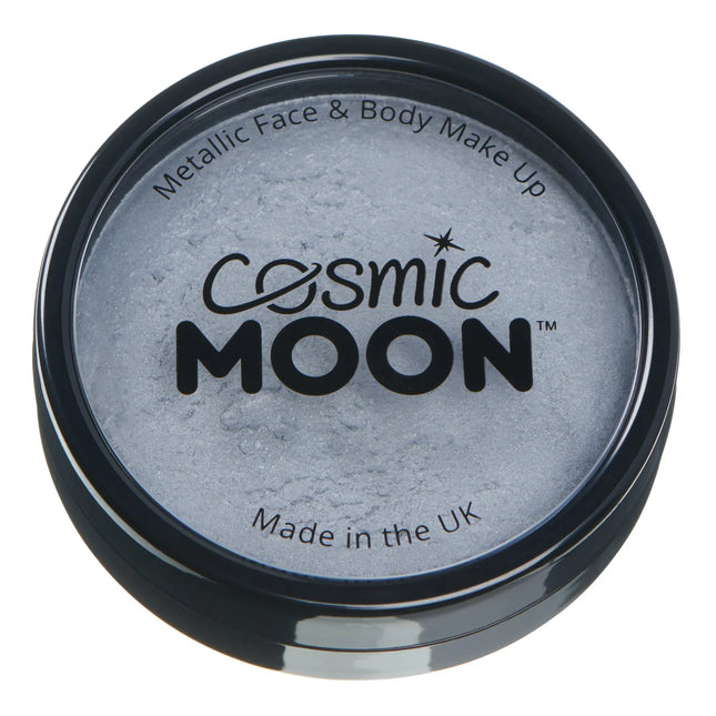 Cosmic Moon Metallic Pro Face Paint Cake Pots Silver 36g