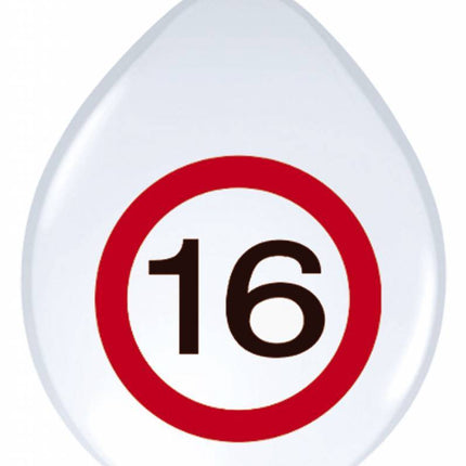 Ballons 16 ans Panneau de signalisation 30cm 8pcs