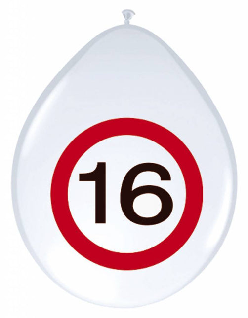 Ballons 16 ans Panneau de signalisation 30cm 8pcs