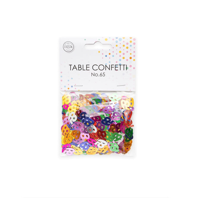 Confetti de table 65 ans coloré