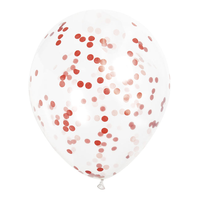 Ballons Confetti Rouge 40cm 6pcs