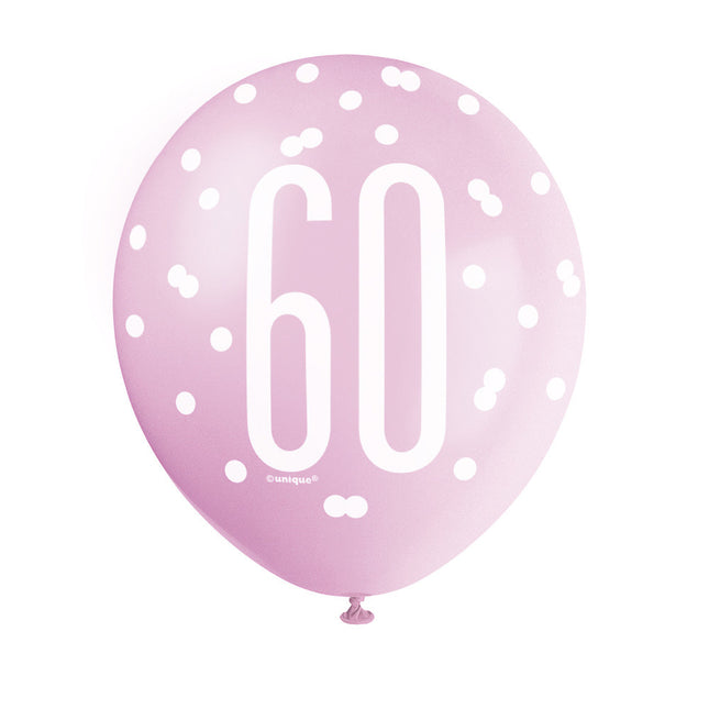 Ballons 60 Years Dots 30cm 6pcs