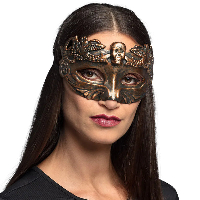 Masque pour les yeux d'Halloween Crâne brun