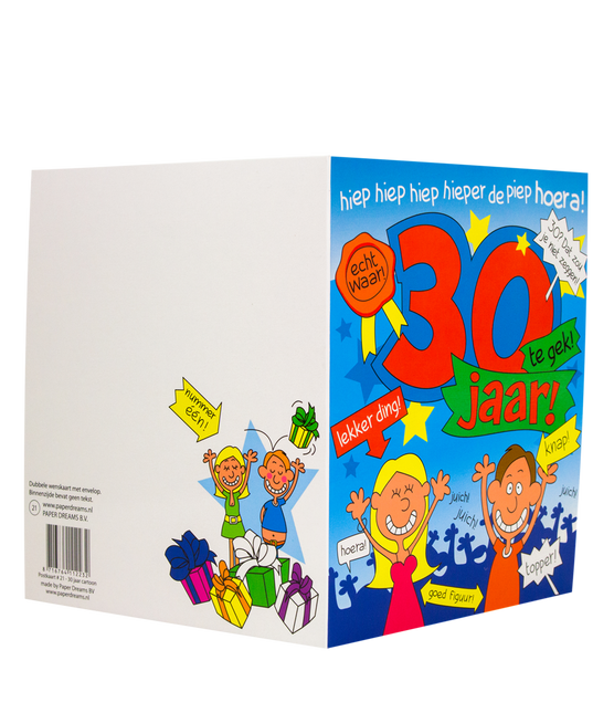 Carte d'anniversaire 30 Years Cartoon 16.5cm