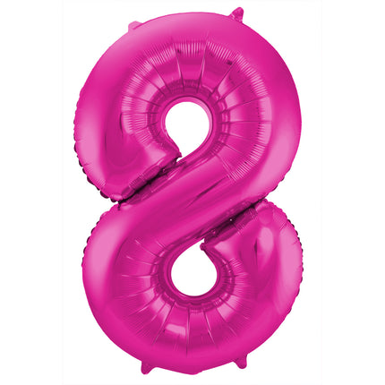 Ballon de baudruche Figure 8 Fuchsia Métallique XL 86cm vide