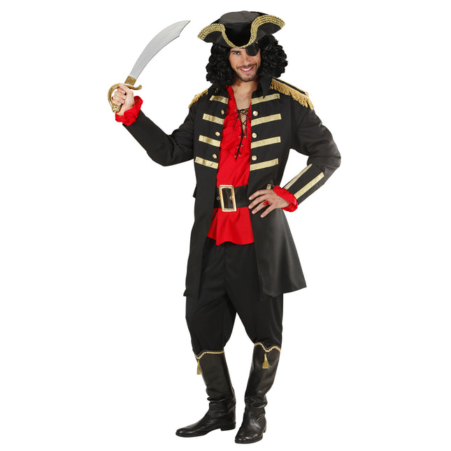 Costume de pirate homme noir 2 pièces