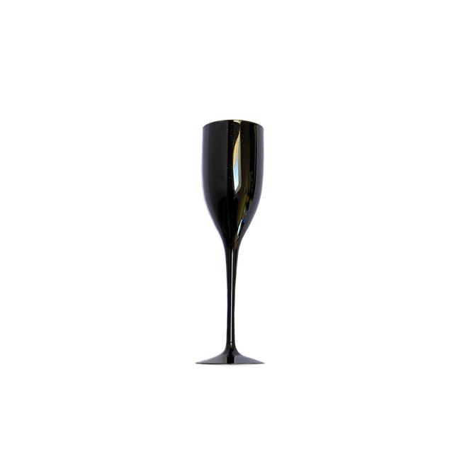 Verres à Champagne Noirs Réutilisables 150ml 4pcs
