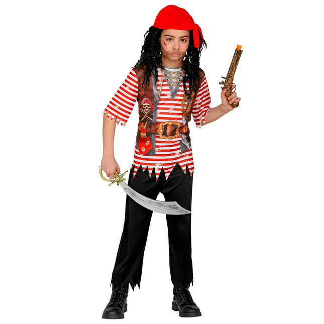 Costume de pirate Rouge Noir Garçon