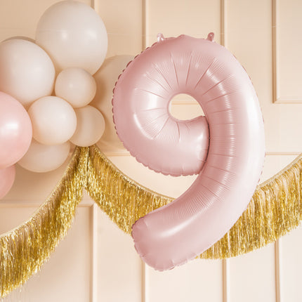 9 Year Figure Balloon Light Pink Empty 72cm